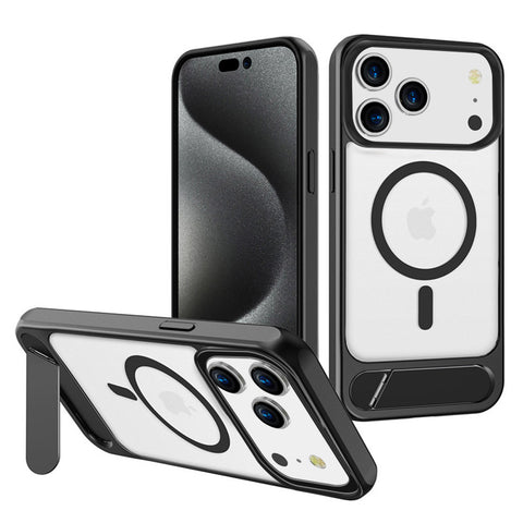 For Apple iPhone 17 Pro Case Kickstand Shockproof Clear Hard Back Cover 6.3-inch HDL143