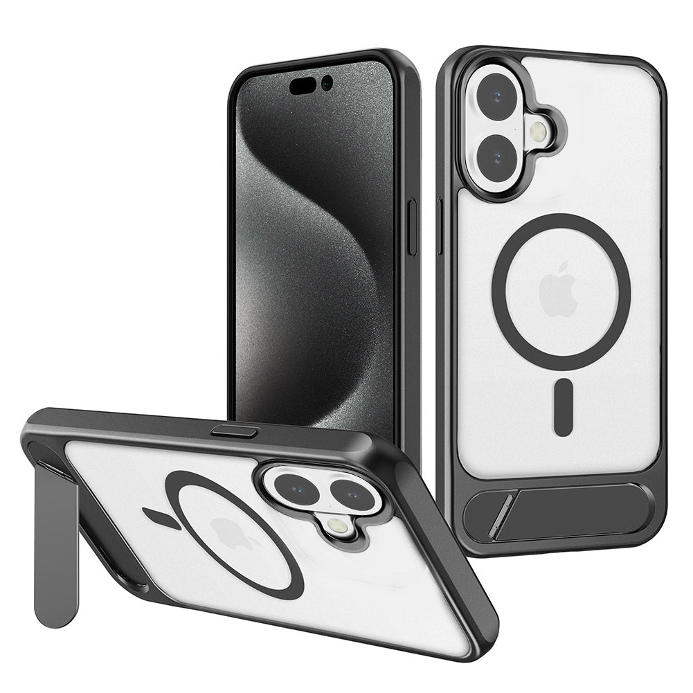 For Apple iPhone 18 Case Kickstand Shockproof Clear Hard Back Cover HDL143