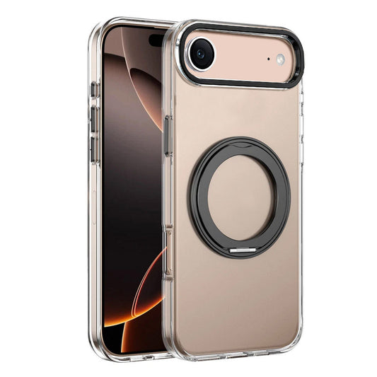 For iPhone 17 Air Case Clear Case With Rotating Ring Stand Hard Cover HDL150