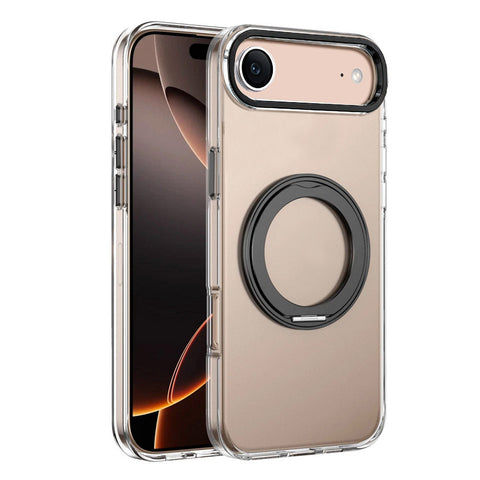 For iPhone 17 Air Case Clear Case With Rotating Ring Stand Hard Cover HDL150