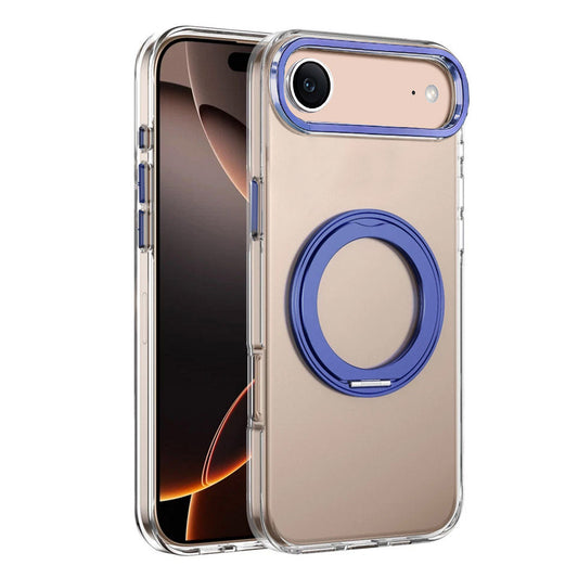 For iPhone 17 Air Case Clear Case With Rotating Ring Stand Hard Cover HDL150