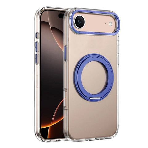 For iPhone 17 Air Case Clear Case With Rotating Ring Stand Hard Cover HDL150
