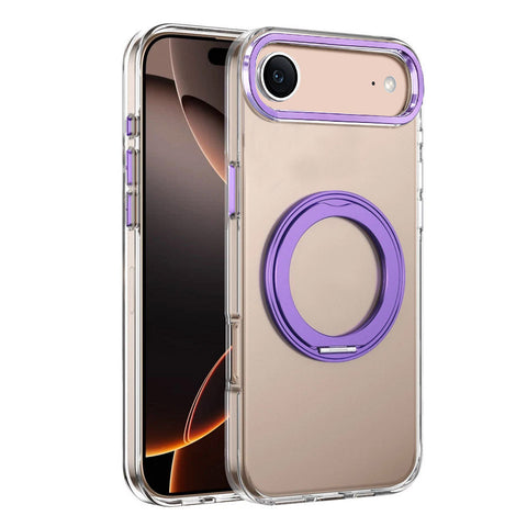 For iPhone 17 Air Case Clear Case With Rotating Ring Stand Hard Cover HDL150