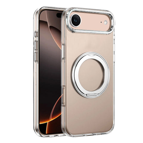 For iPhone 17 Air Case Clear Case With Rotating Ring Stand Hard Cover HDL150