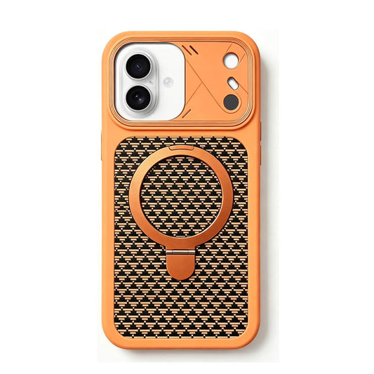 For iPhone 18 Magnetic Case Honeycomb Cooling Kickstand Cover HDL156