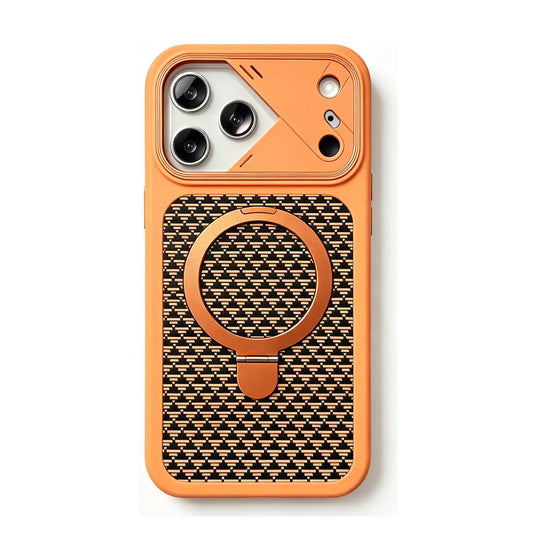 For iPhone 18 Pro Max Magnetic Case Honeycomb Cooling Kickstand Cover HDL156