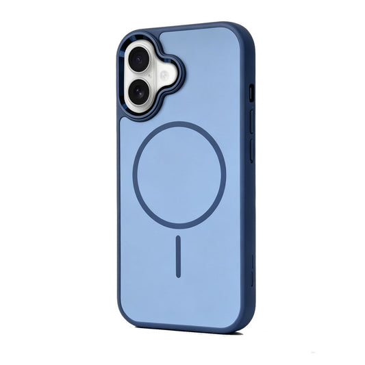 For iPhone 18 Magnetic Matte Case Contrast Color Metal Camera Frame Cover HDL157