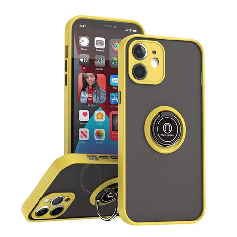 For iPhone 12 Mini Case with Magnetic Ring Hard Cover HDL99