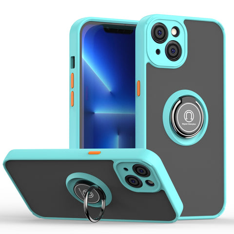For iPhone 14 Plus Case with Magnetic Ring Hard Cover HDL99