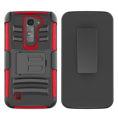 For LG K7 Case with Combo Clip Holster Cover HPC43