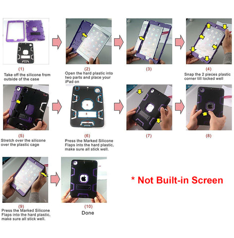 For iPad 5th 6th Air 1 Air 2 Case 9.7 inch Military Heavy Duty Cover MTY