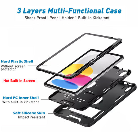 For iPad 10th 2022 Case 10.9 inch Military Heavy Duty Cover MTY