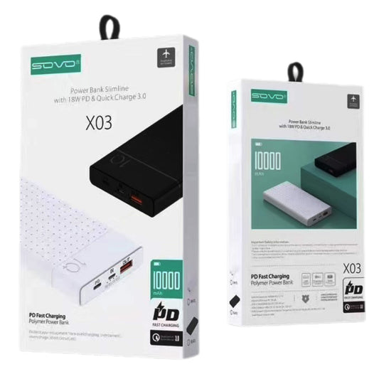 10000mAh Power Bank Portable Charger SOVO X03
