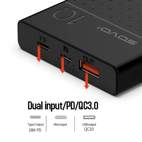 10000mAh Power Bank Portable Charger SOVO X03