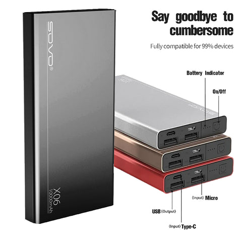 10000mAh Power Bank Portable Charger SOVO X06