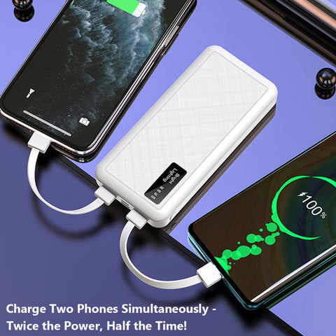 10000mAh Power Bank Portable Charger Built-In 3 Cables and LED Flashlight SOVO X17