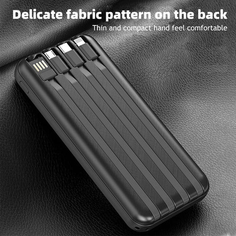 10000mAh Power Bank Wireless Charging Portable Charger Built-In 4 Cables SOVO X35