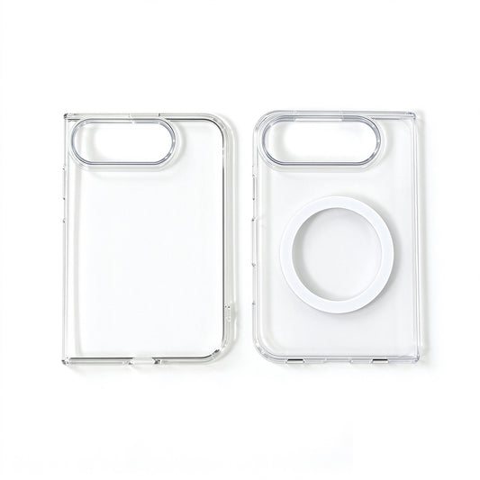 For iPhone Duo Foldable Clear Case with Magnetic Charging Soft Cover SFL113