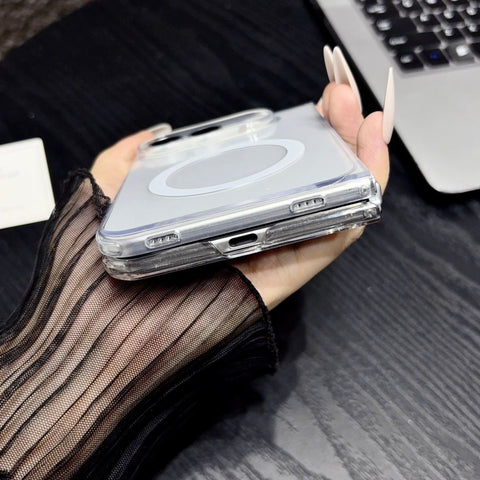 For iPhone Duo Foldable Clear Case with Magsafe Charging Soft Cover SFL113