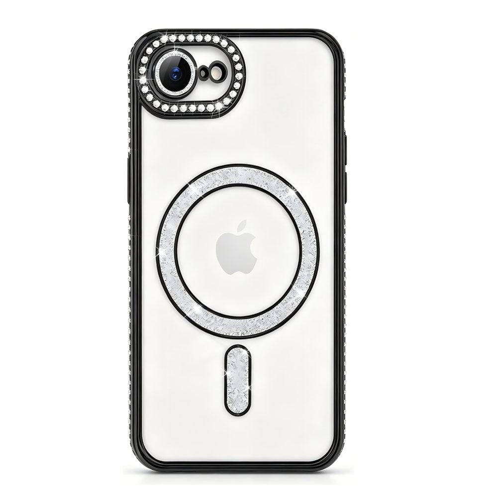 For  iPhone 16e Case Clear Rhinestones Glitter Bling Slim Soft Cover SFL146
