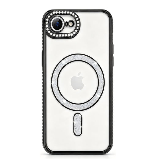 For  iPhone 16e Case Clear Rhinestones Glitter Bling Slim Soft Cover SFL146
