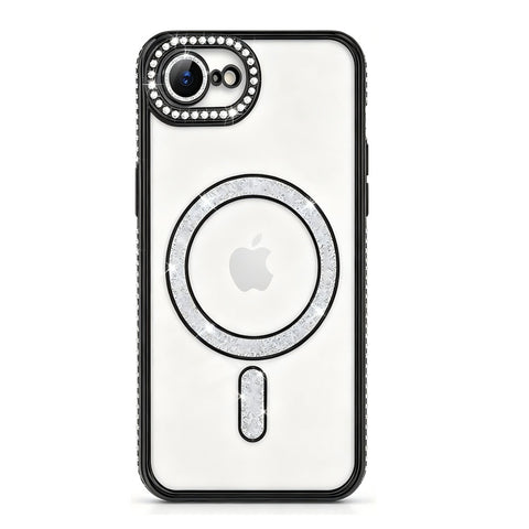 For  iPhone 16e Case Clear Rhinestones Glitter Bling Slim Soft Cover SFL146