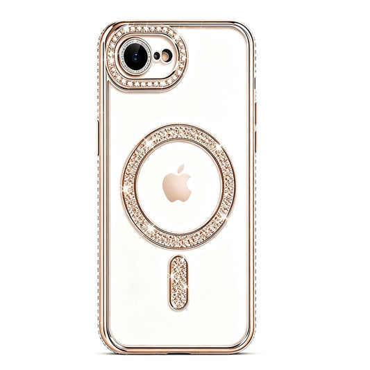 For  iPhone 16e Case Clear Rhinestones Glitter Bling Slim Soft Cover SFL146