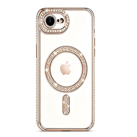 For  iPhone 16e Case Clear Rhinestones Glitter Bling Slim Soft Cover SFL146