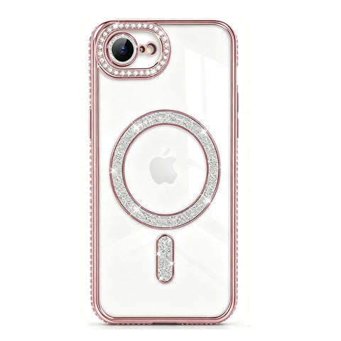 For  iPhone 16e Case Clear Rhinestones Glitter Bling Slim Soft Cover SFL146