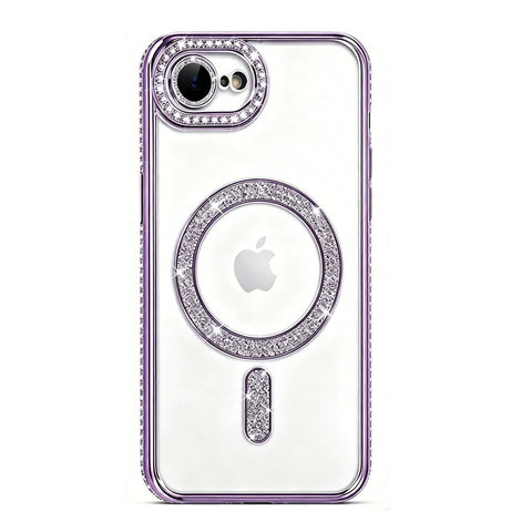 For  iPhone 16e Case Clear Rhinestones Glitter Bling Slim Soft Cover SFL146