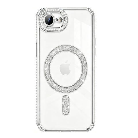 For  iPhone 16e Case Clear Rhinestones Glitter Bling Slim Soft Cover SFL146