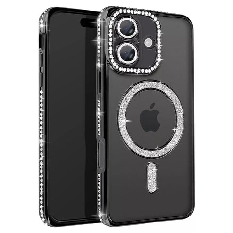 For  iPhone 18 Case Clear Rhinestones Glitter Bling Slim Soft Cover SFL146