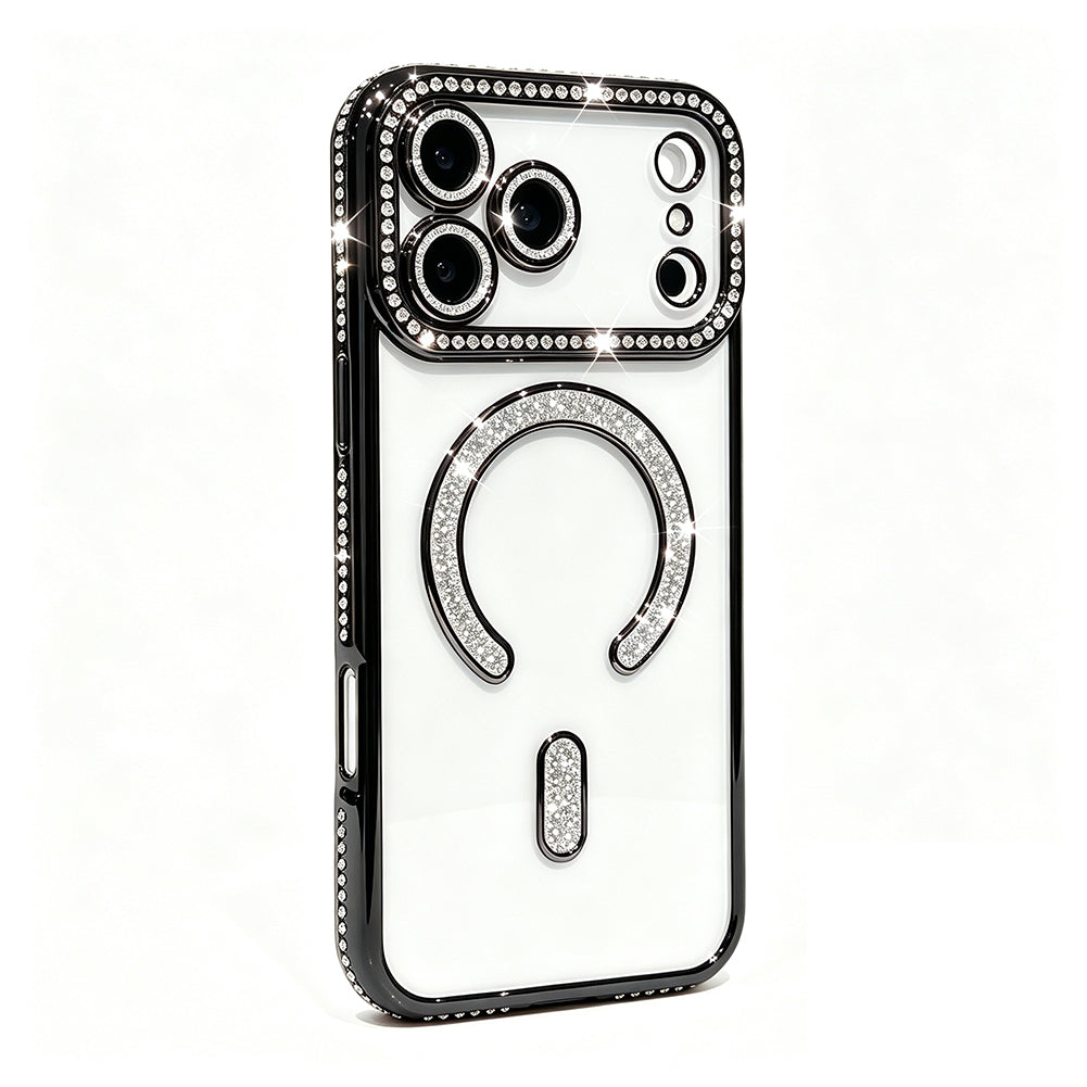 For iPhone 18 Pro Case Clear Rhinestones Glitter Slim Soft Cover SFL146