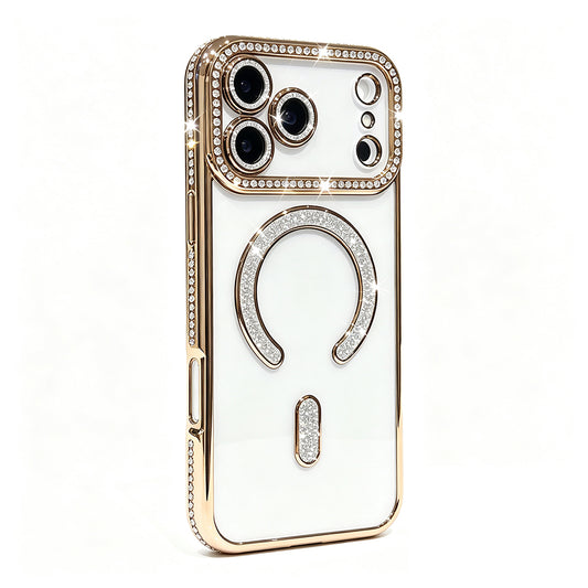For iPhone 18 Pro Case Clear Rhinestones Glitter Slim Soft Cover SFL146