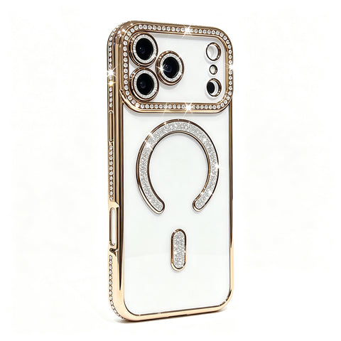 For iPhone 18 Pro Case Clear Rhinestones Glitter Slim Soft Cover SFL146