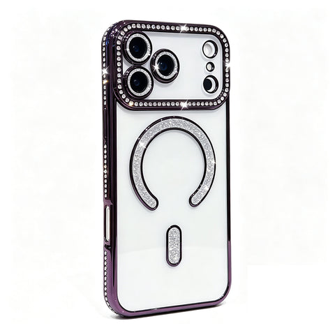For iPhone 18 Pro Case Clear Rhinestones Glitter Slim Soft Cover SFL146