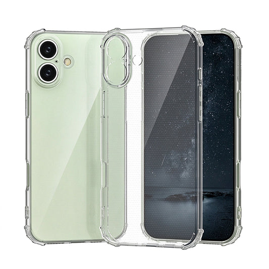 For iPhone 16 Plus Case with Air Cushion Clear Transparent Soft Cover SFL74