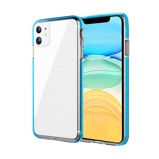 For iPhone 12 Mini Case with Seperate Color Bumper Transparent Soft Cover SFL79