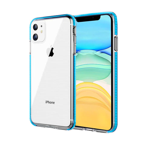For iPhone 12 Mini Case with Seperate Color Bumper Transparent Soft Cover SFL79