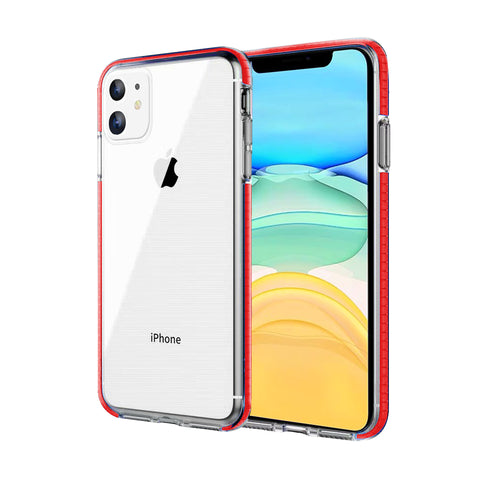For iPhone 12 Mini Case with Seperate Color Bumper Transparent Soft Cover SFL79