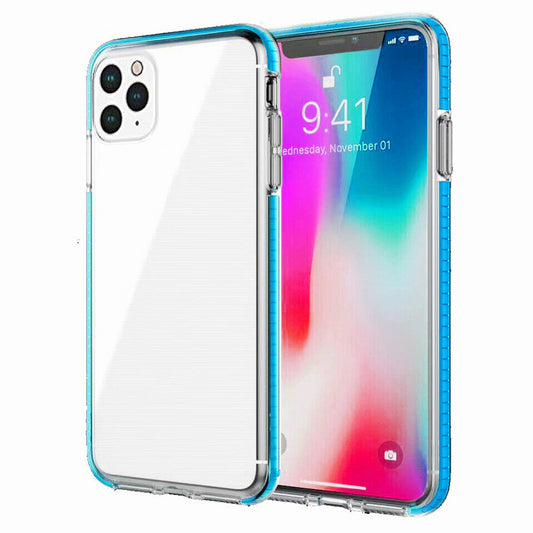 For iPhone 12 Pro Max Case with Seperate Color Bumper Transparent Soft Cover SFL79