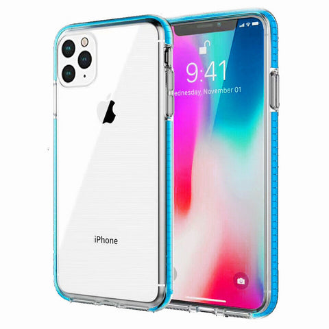 For iPhone 12 Pro Max Case with Seperate Color Bumper Transparent Soft Cover SFL79