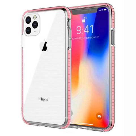 For iPhone 12 Pro Max Case with Seperate Color Bumper Transparent Soft Cover SFL79