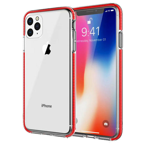 For iPhone 12 Pro Max Case with Seperate Color Bumper Transparent Soft Cover SFL79
