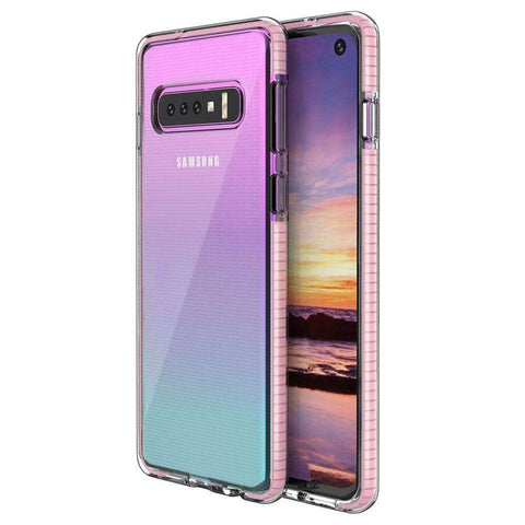 For Galaxy S10 Plus Case with Seperate Color Bumper Transparent Soft Cover SFL79
