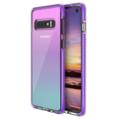 For Galaxy S10 Plus Case with Seperate Color Bumper Transparent Soft Cover SFL79