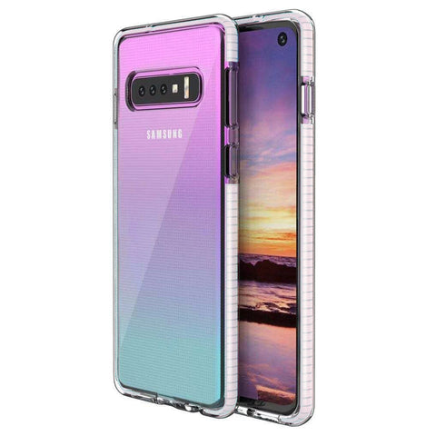 For Galaxy S10 Plus Case with Seperate Color Bumper Transparent Soft Cover SFL79