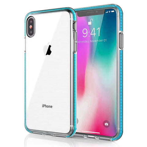 For iPhone Xs Max Case with Seperate Color Bumper Transparent Soft Cover SFL79