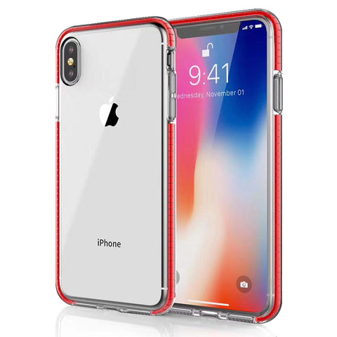 For iPhone Xs Max Case with Seperate Color Bumper Transparent Soft Cover SFL79