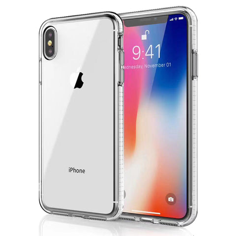 For iPhone Xs Max Case with Seperate Color Bumper Transparent Soft Cover SFL79